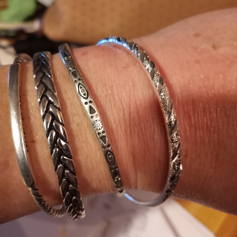NEW S925 Handmade Diamond Cut Adjustable Bracelet - Picture 9 of 13